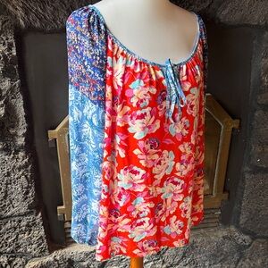 The Pioneer Woman Floral Blouse - Red and Blue